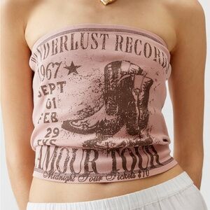 NWOT Urban Outfitters Wanderlust Records Cowboy Boots Tube Top